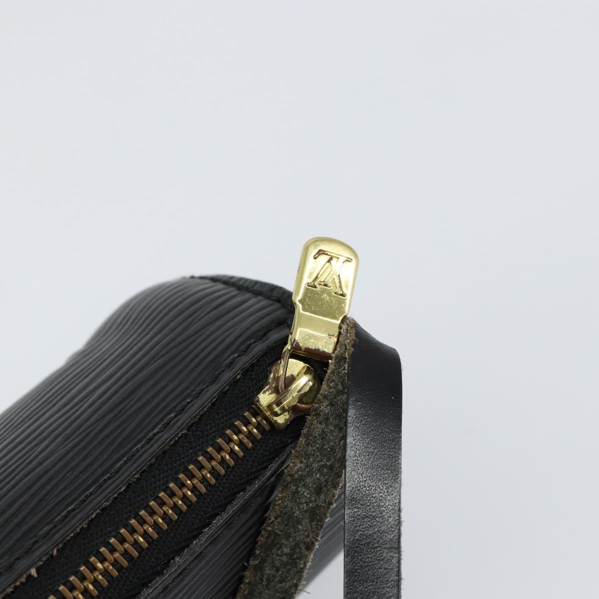 LOUIS VUITTON Epi Soufflot Pouch Black LV Auth 145034