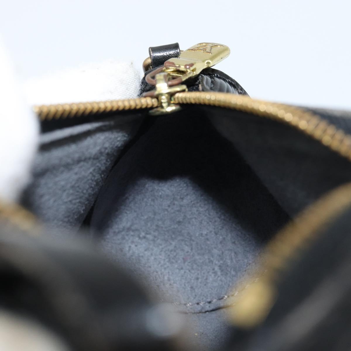 LOUIS VUITTON Epi Soufflot Pouch Black LV Auth 145034