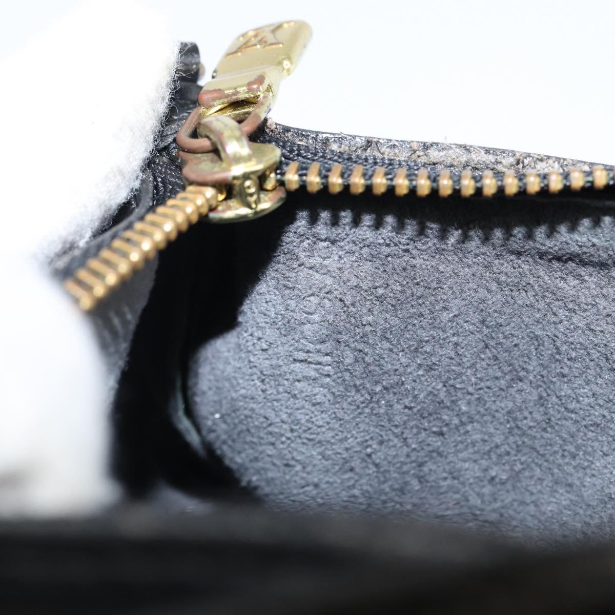 LOUIS VUITTON Epi Soufflot Pouch Black LV Auth 145034