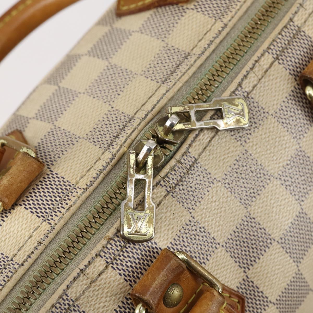 LOUIS VUITTON Damier Azur Speedy Bandouliere 25 Hand Bag N41000 LV Auth 145036