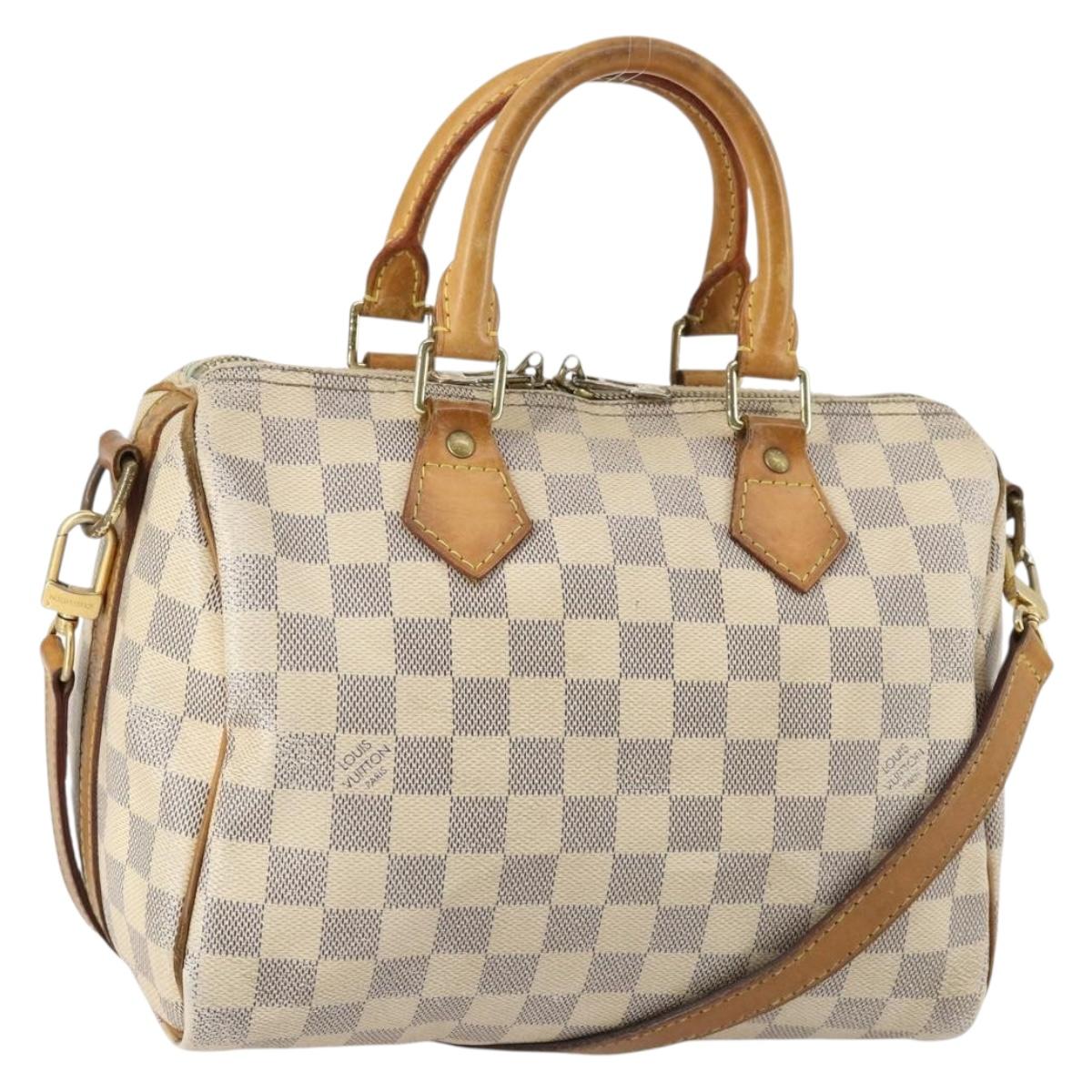LOUIS VUITTON Damier Azur Speedy Bandouliere 25 Hand Bag N41000 LV Auth 145036