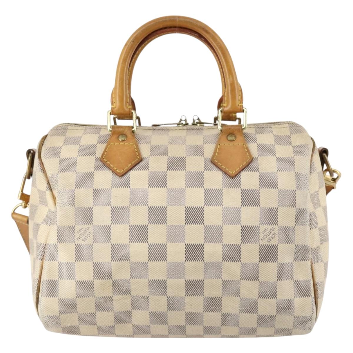 LOUIS VUITTON Damier Azur Speedy Bandouliere 25 Hand Bag N41000 LV Auth 145036