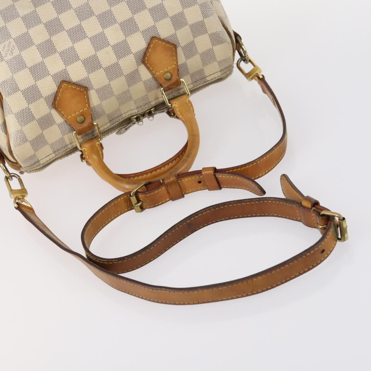 LOUIS VUITTON Damier Azur Speedy Bandouliere 25 Hand Bag N41000 LV Auth 145036