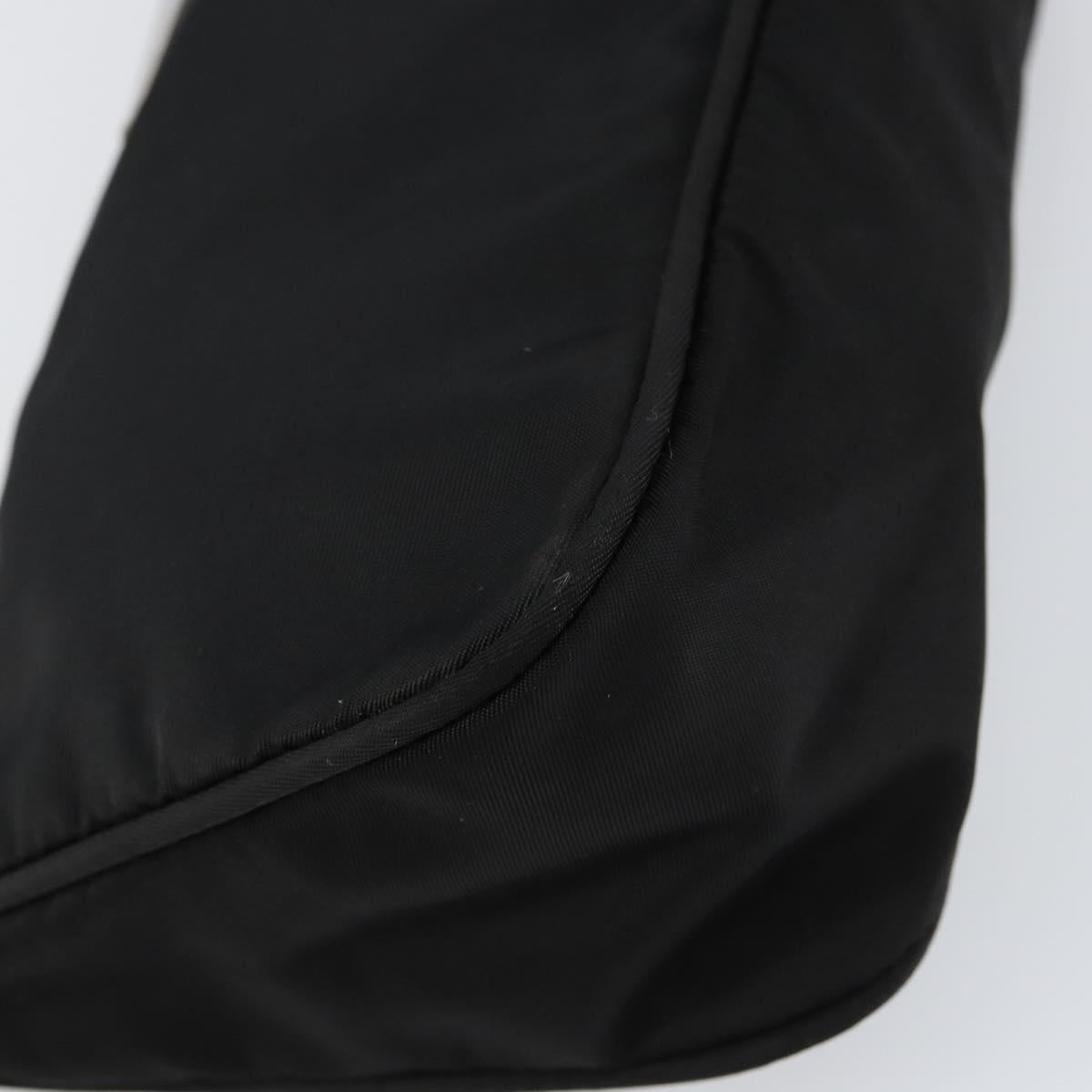 PRADA Accessory Pouch Nylon Black Silver Auth 145046