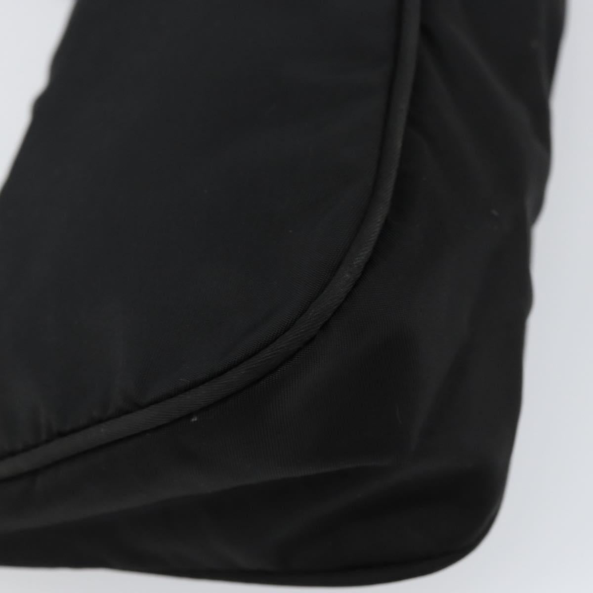 PRADA Accessory Pouch Nylon Black Silver Auth 145046