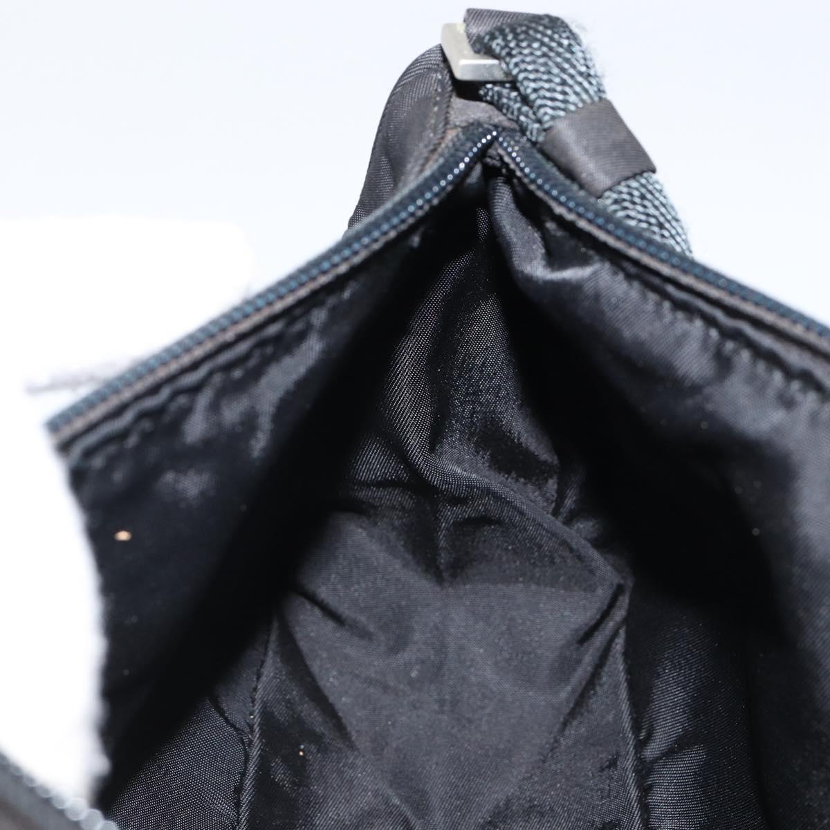 PRADA Accessory Pouch Nylon Black Silver Auth 145046