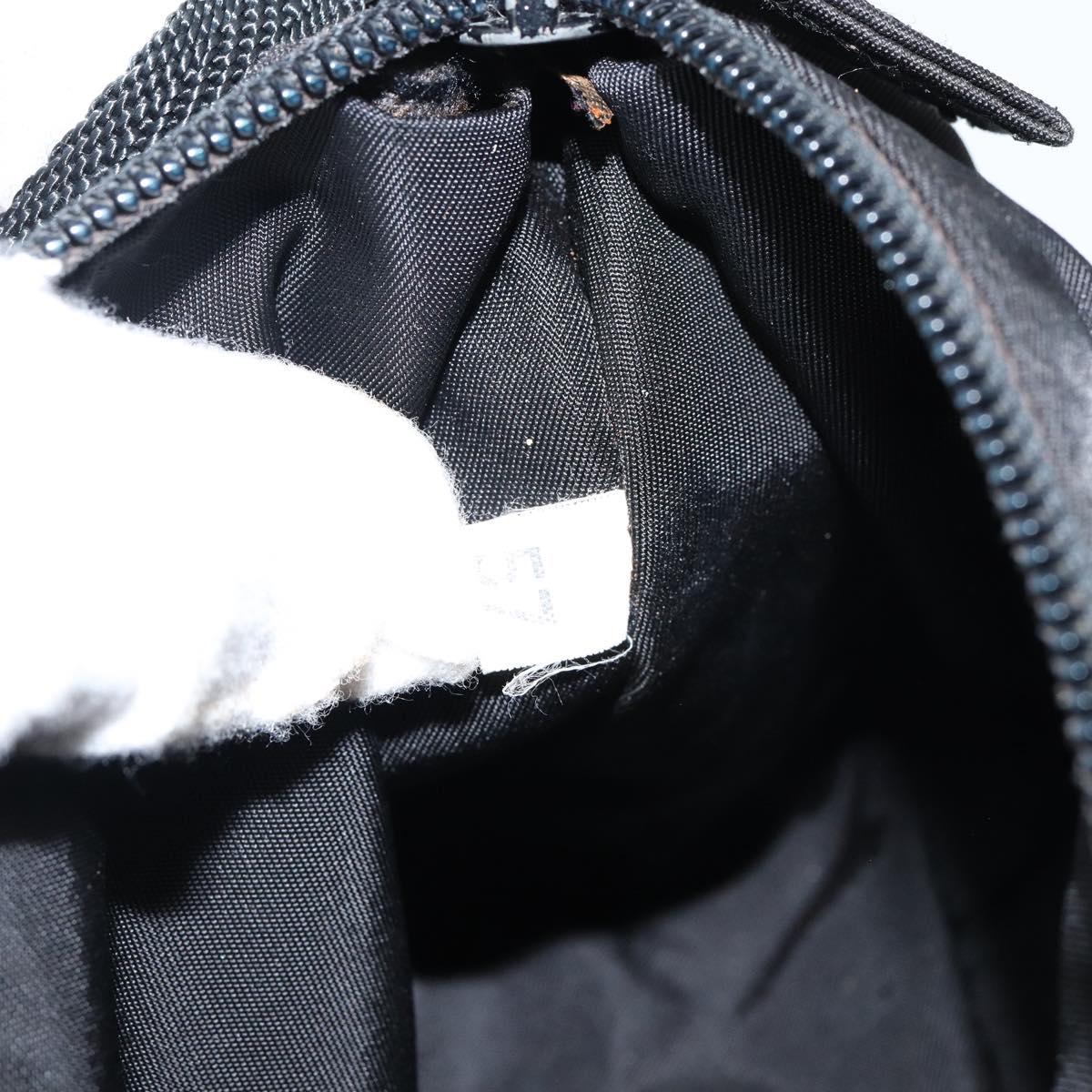 PRADA Accessory Pouch Nylon Black Silver Auth 145046