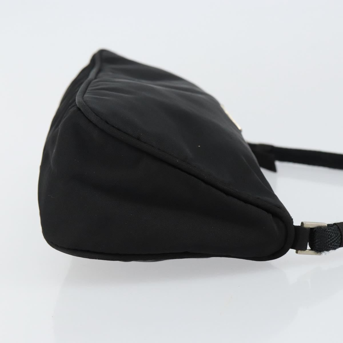 PRADA Accessory Pouch Nylon Black Silver Auth 145046