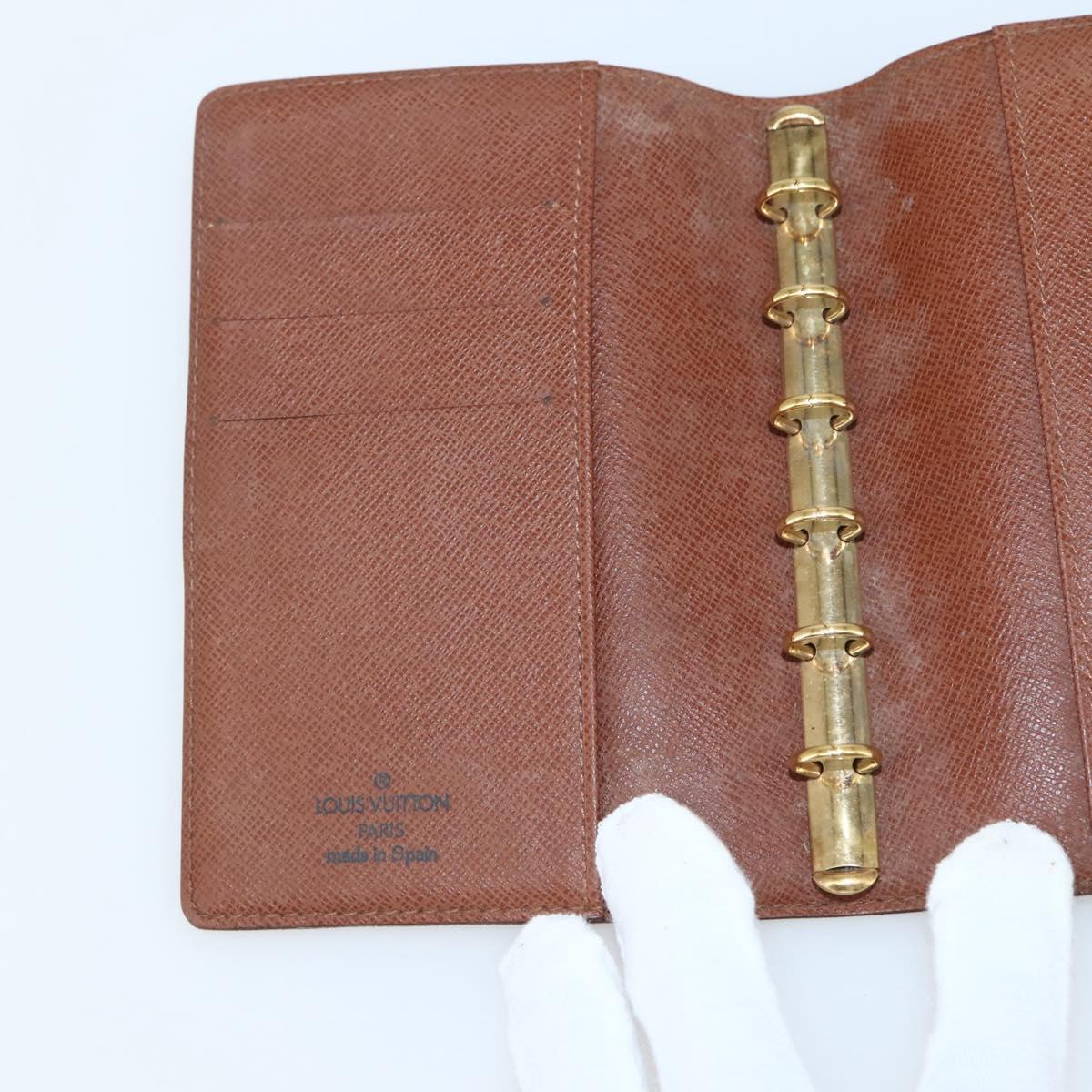 LOUIS VUITTON Monogram Agenda PM Day Planner Cover R20005 LV Auth 145053