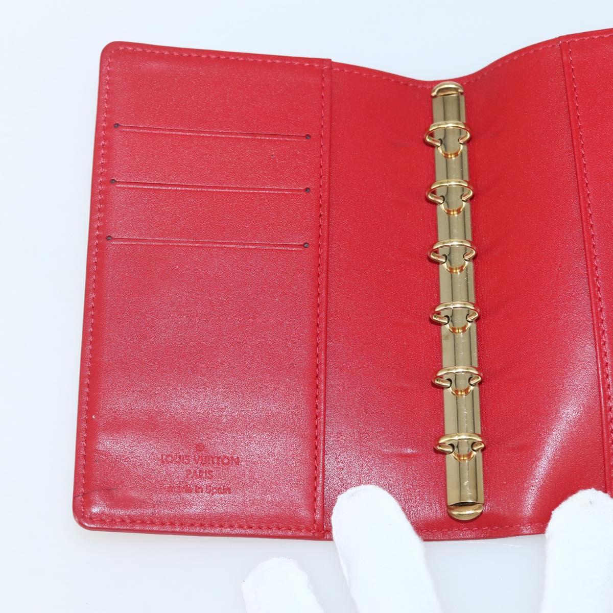 LOUIS VUITTON Monogram Vernis Agenda PM Planner Cover Rouge R21003 Auth 145054