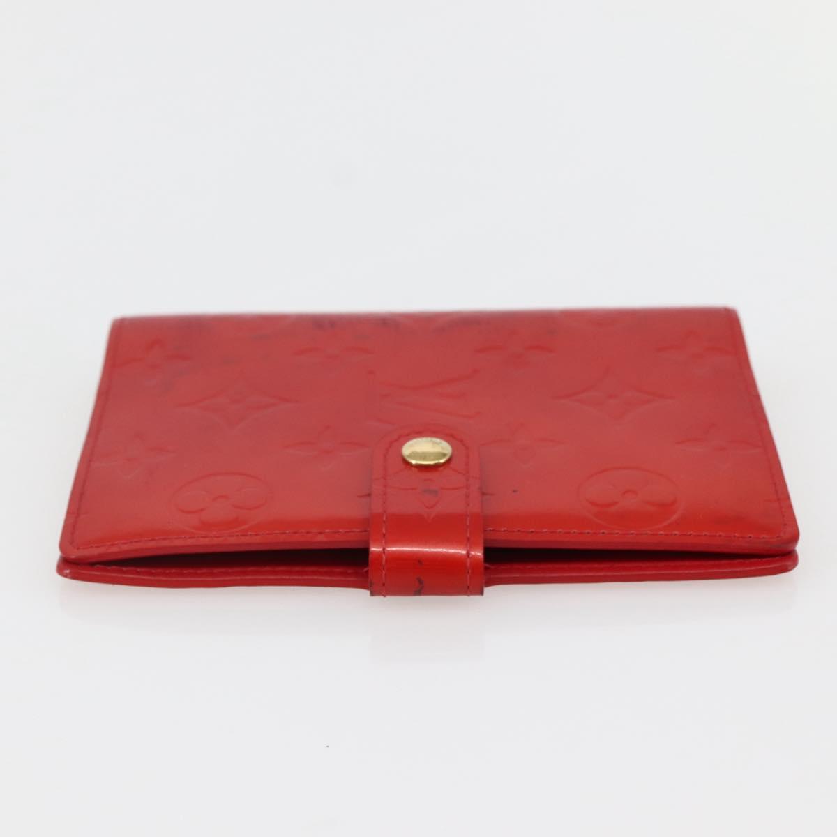 LOUIS VUITTON Monogram Vernis Agenda PM Planner Cover Rouge R21003 Auth 145054
