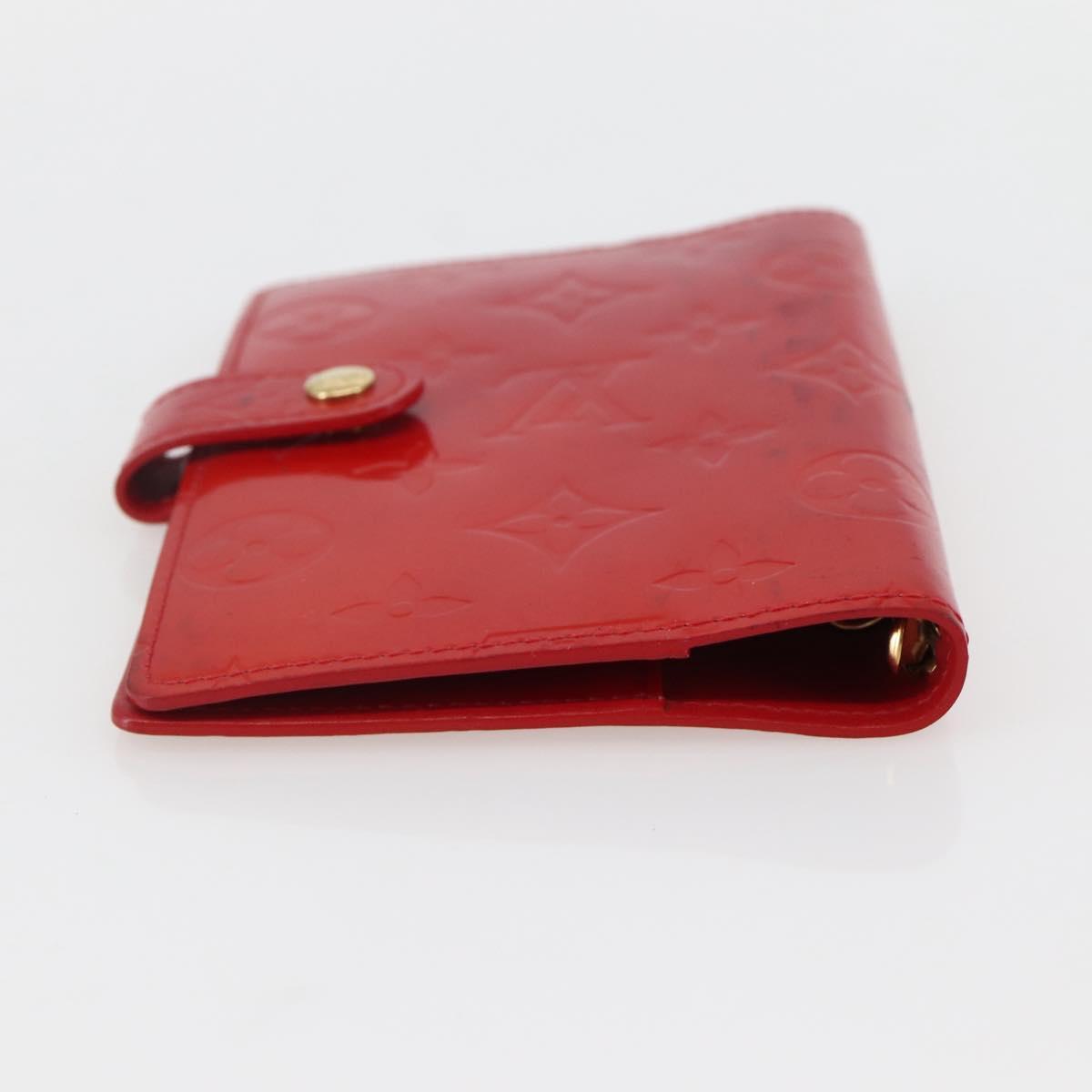 LOUIS VUITTON Monogram Vernis Agenda PM Planner Cover Rouge R21003 Auth 145054
