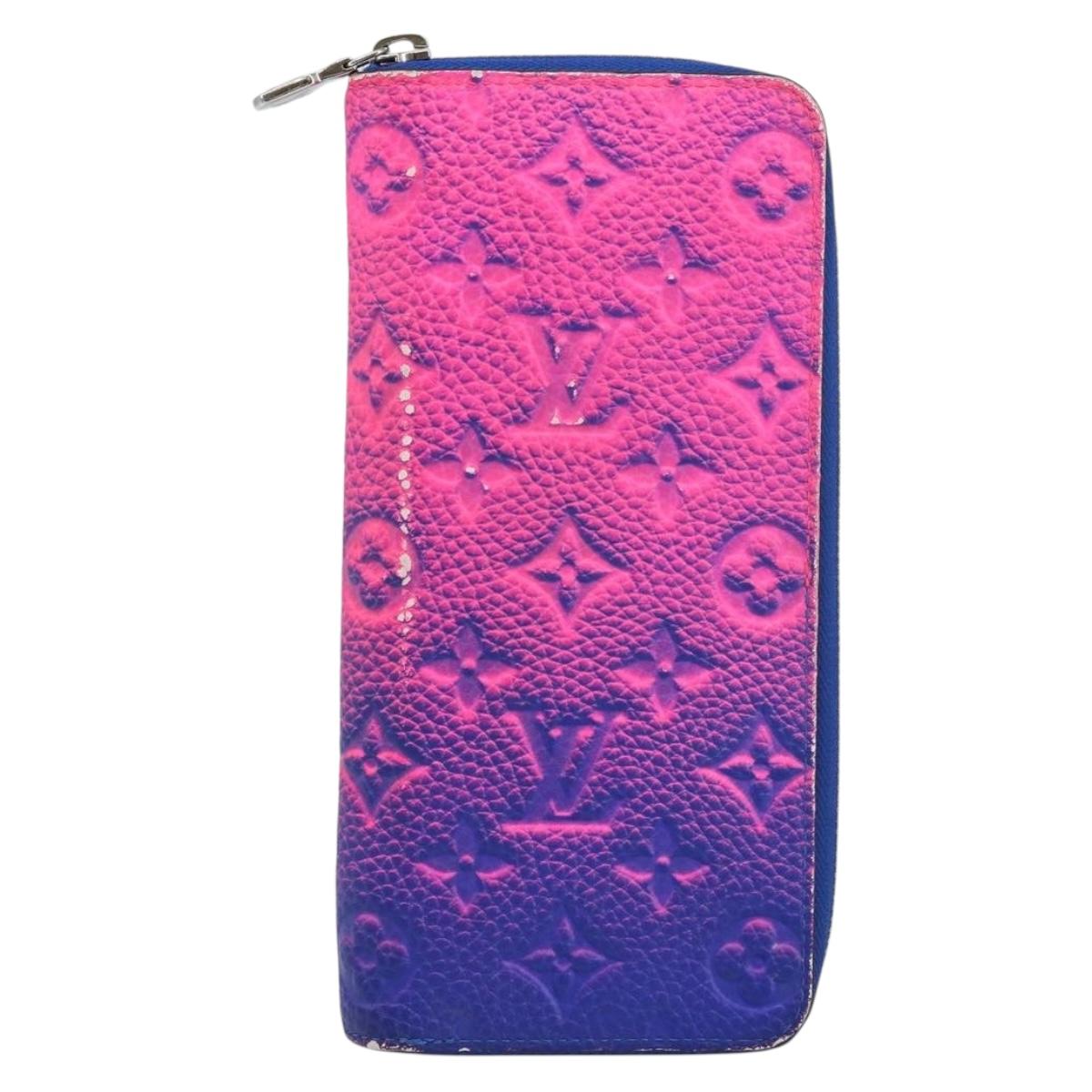LOUIS VUITTON Illusion Zippy Wallet Vertical NM Wallet Pink M81243 Auth 145059