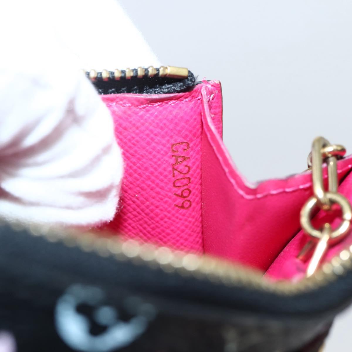 LOUIS VUITTON Multicolor Pochette Cles NM Coin Purse Black M60279 Auth 145060V