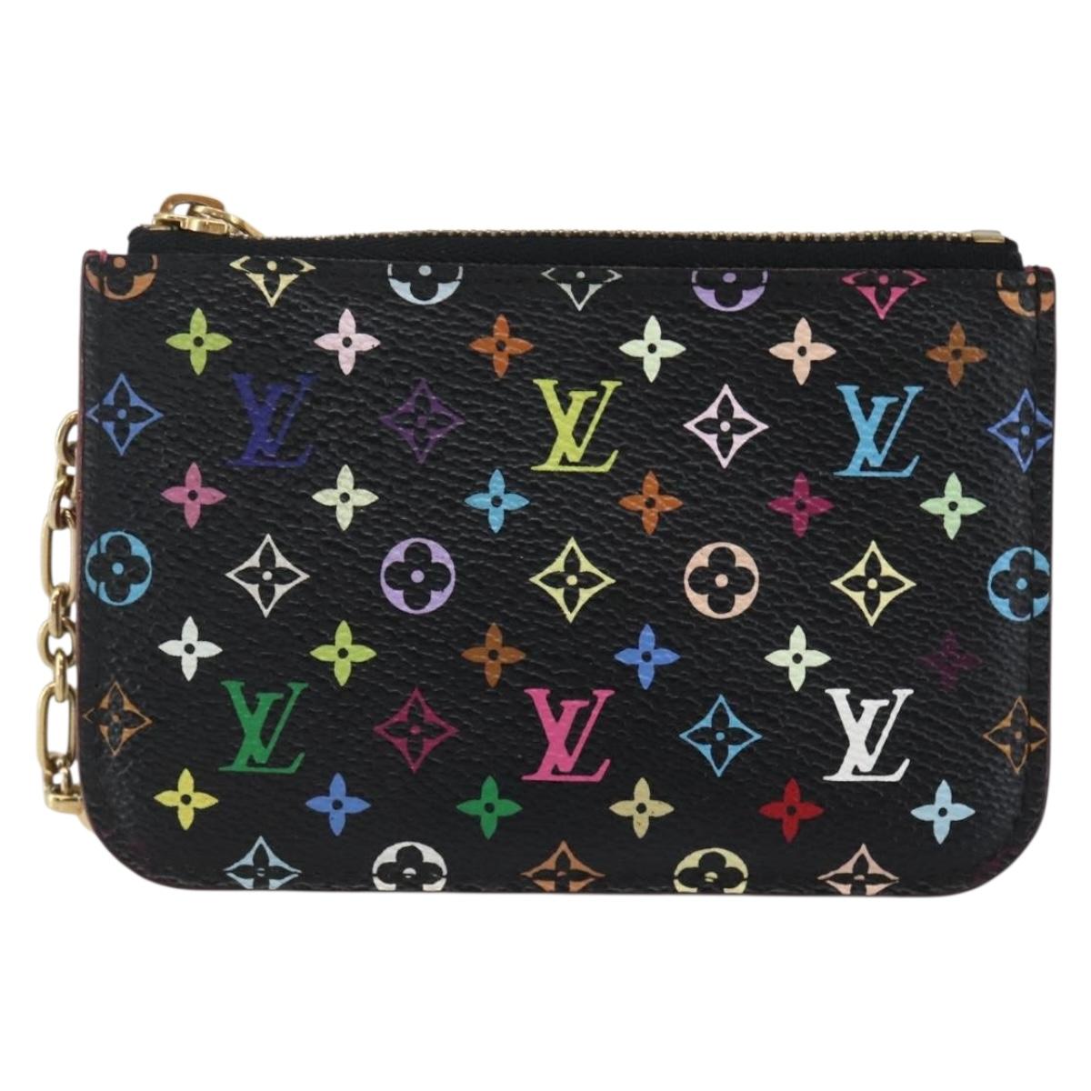 LOUIS VUITTON Multicolor Pochette Cles NM Coin Purse Black M60279 Auth 145060V