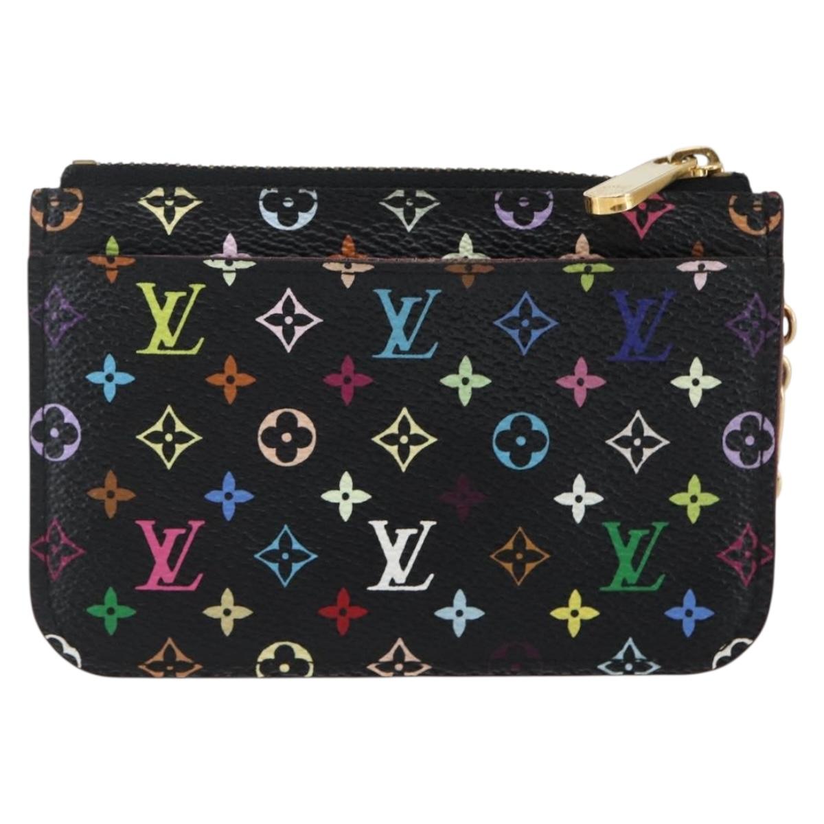 LOUIS VUITTON Multicolor Pochette Cles NM Coin Purse Black M60279 Auth 145060V