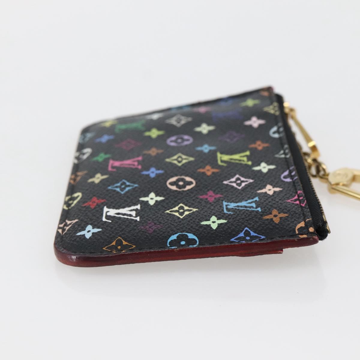 LOUIS VUITTON Multicolor Pochette Cles NM Coin Purse Black M60279 Auth 145060V