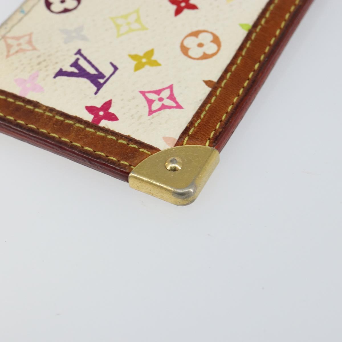 LOUIS VUITTON Multicolor Pochette Cles Coin Purse White M92655 LV Auth 145061