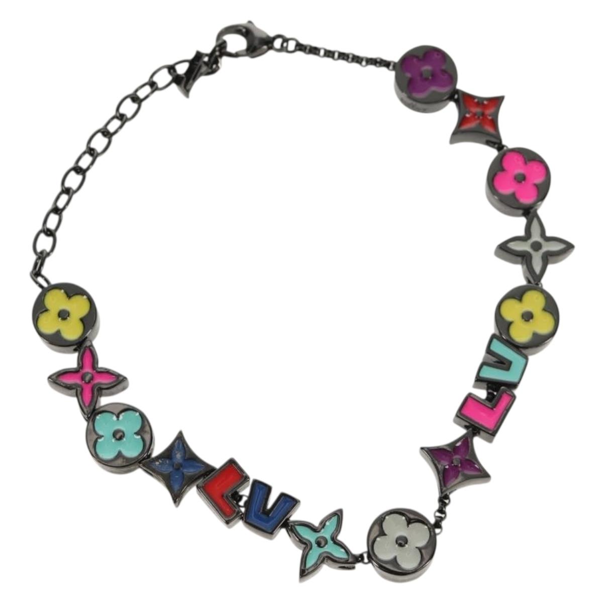 LOUIS VUITTON Bracelet Monogram Party Bracelet metal Black M0932A Auth 145065AM