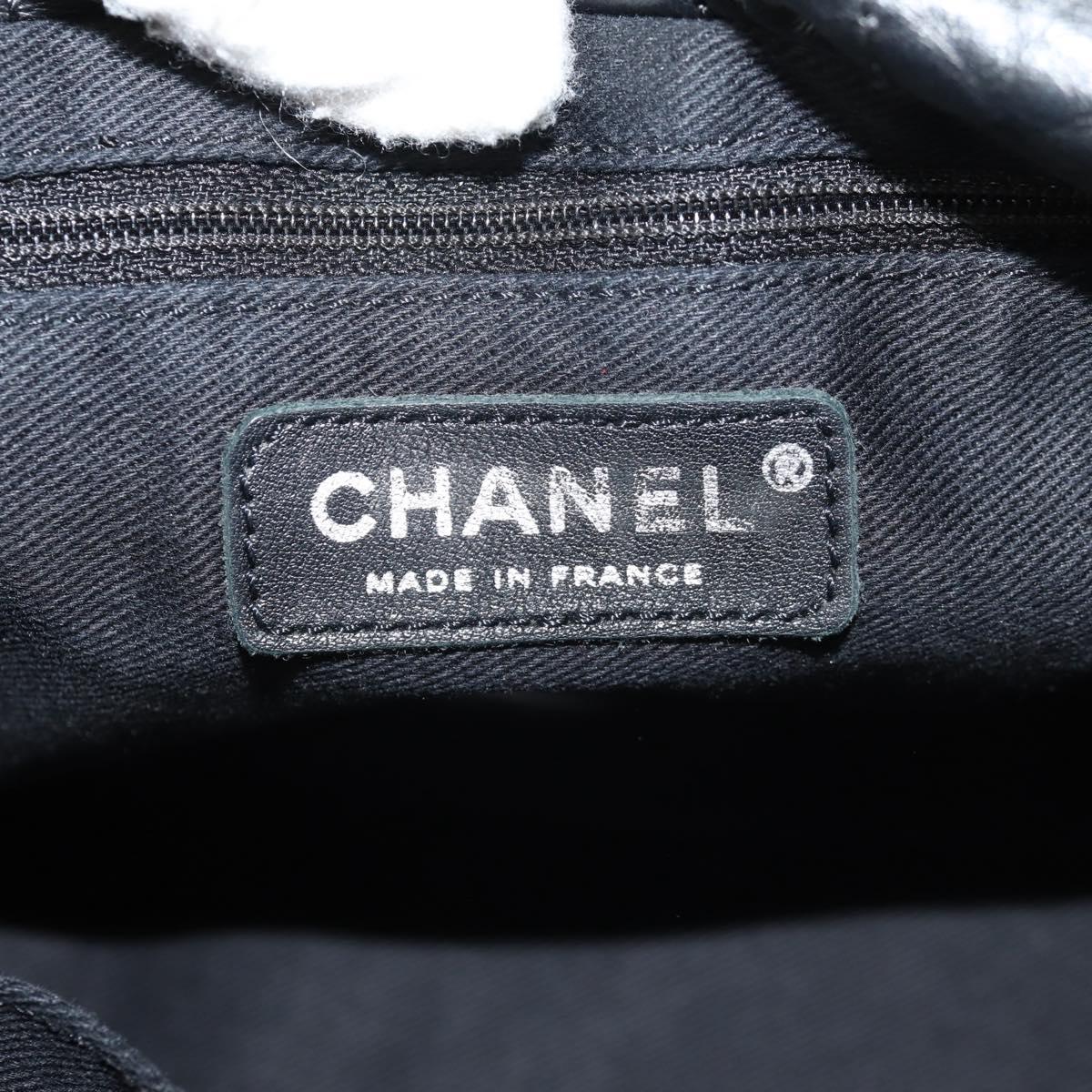 CHANEL Chain COCO Mark Shoulder Bag Tweed Black Silver CC Auth 145069AV