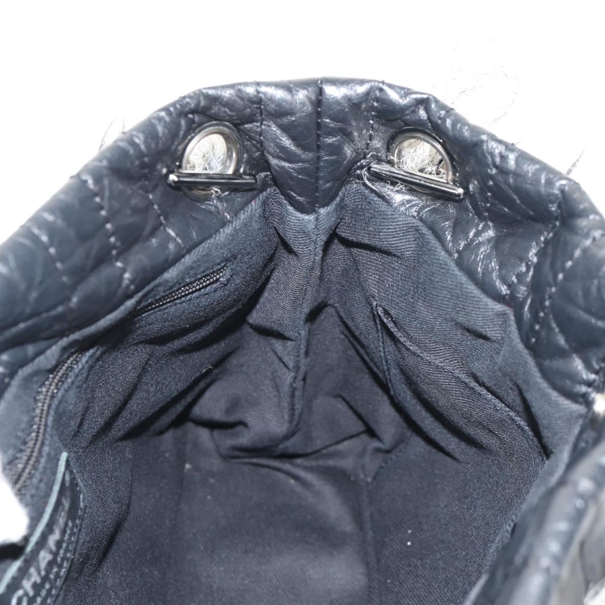 CHANEL Chain COCO Mark Shoulder Bag Tweed Black Silver CC Auth 145069AV