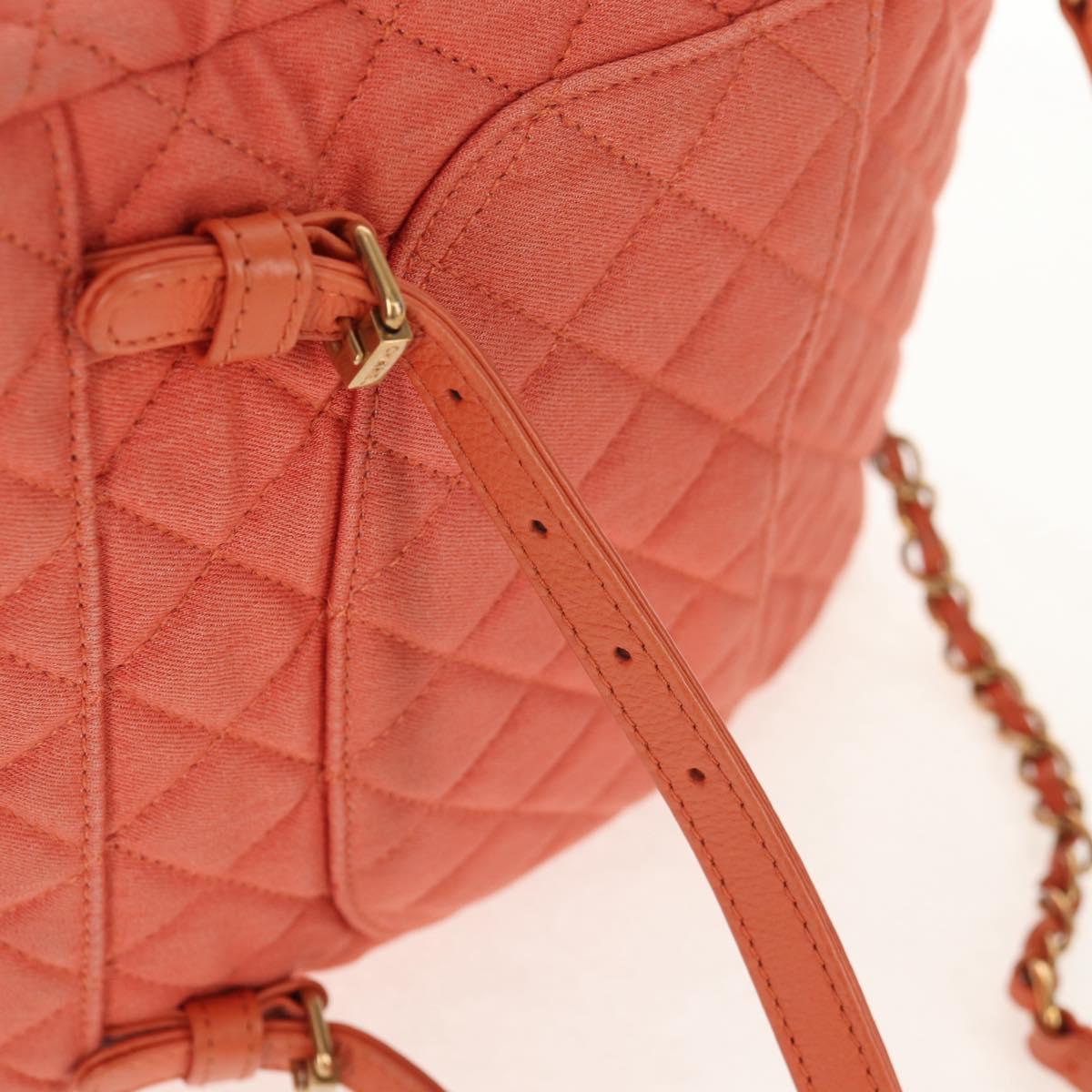 CHANEL Matelasse Backpack Denim Pink Gold CC Auth 145070SAM