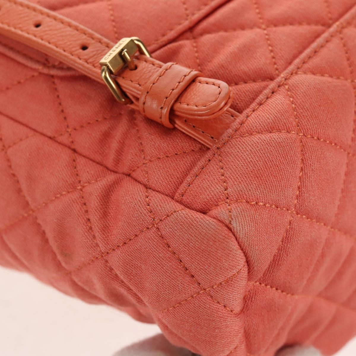 CHANEL Matelasse Backpack Denim Pink Gold CC Auth 145070AM