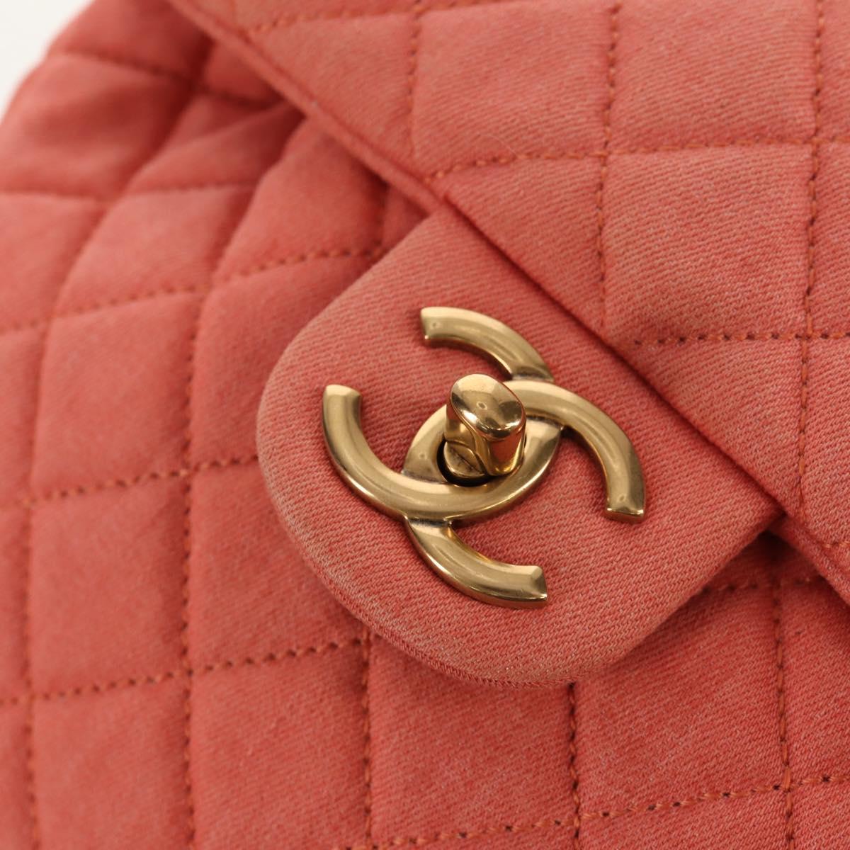 CHANEL Matelasse Backpack Denim Pink Gold CC Auth 145070AM