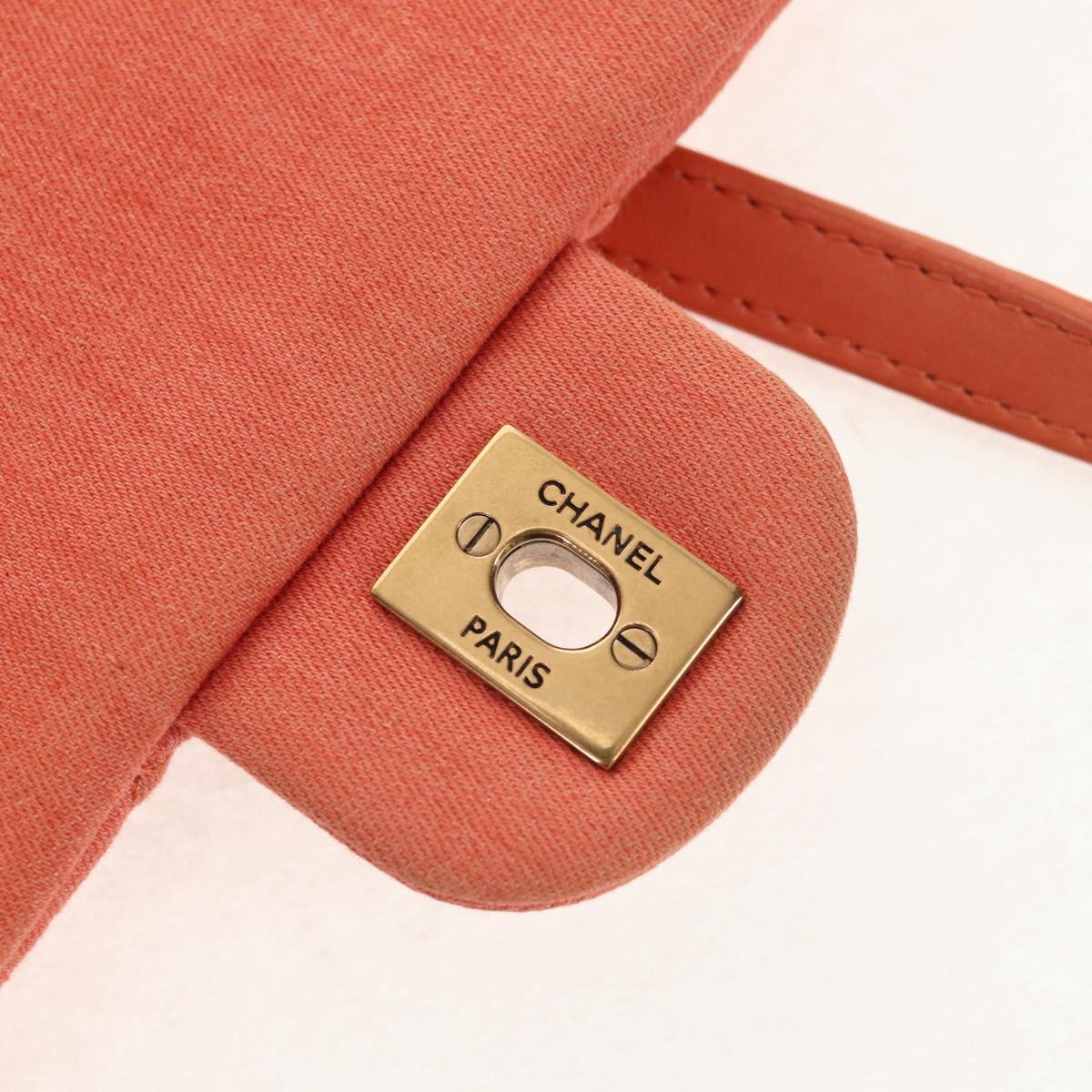 CHANEL Matelasse Backpack Denim Pink Gold CC Auth 145070AM