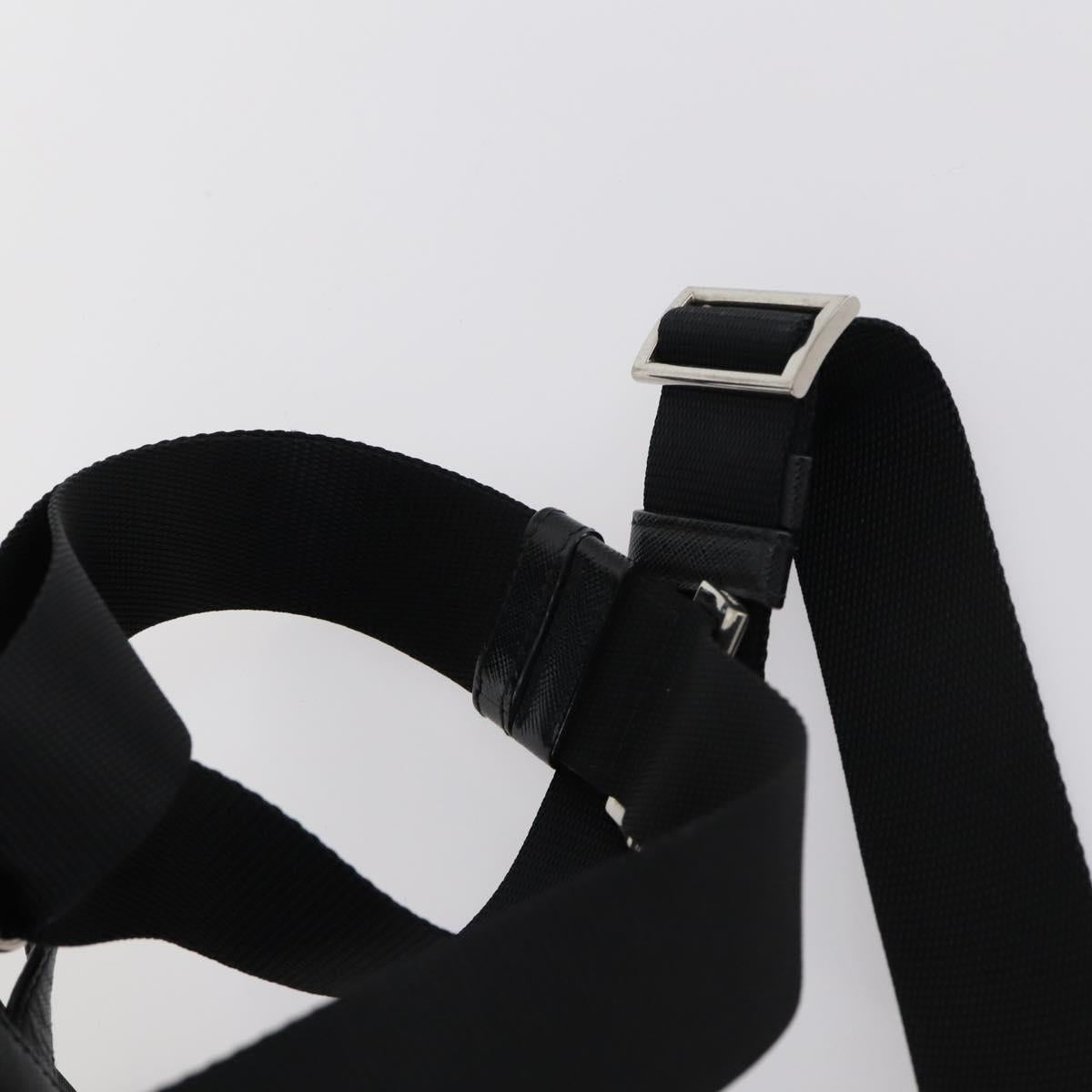 PRADA Backpack Nylon Black Silver Auth 145074