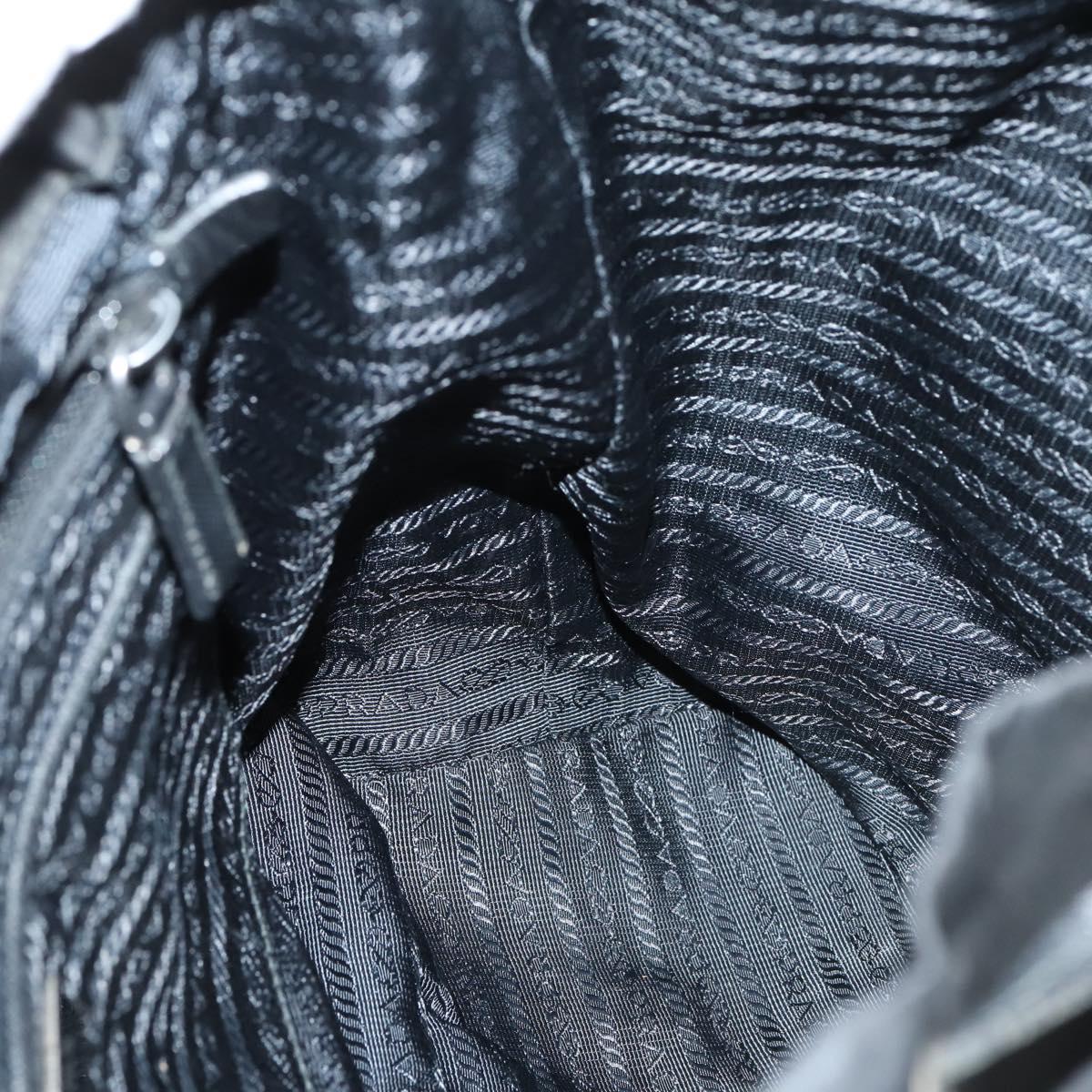 PRADA Backpack Nylon Black Silver Auth 145074