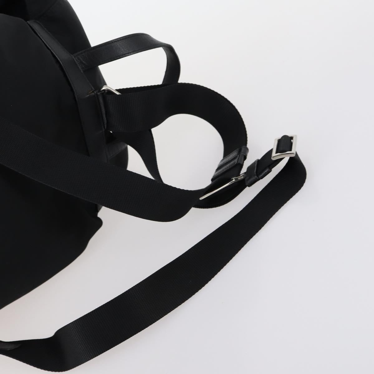 PRADA Backpack Nylon Black Silver Auth 145074