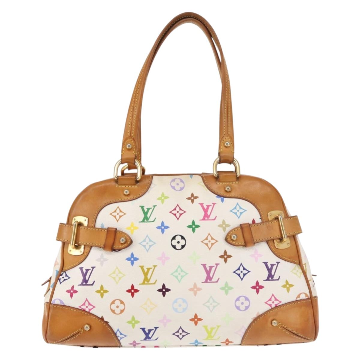LOUIS VUITTON Monogram Multicolor Claudia Hand Bag White M40193 LV Auth 145078