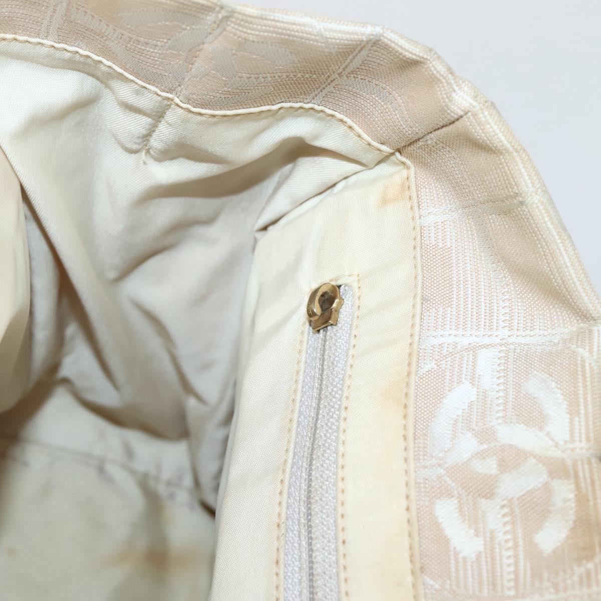 CHANEL New Travel Line Tote Bag Nylon Beige Gold CC Auth 145082