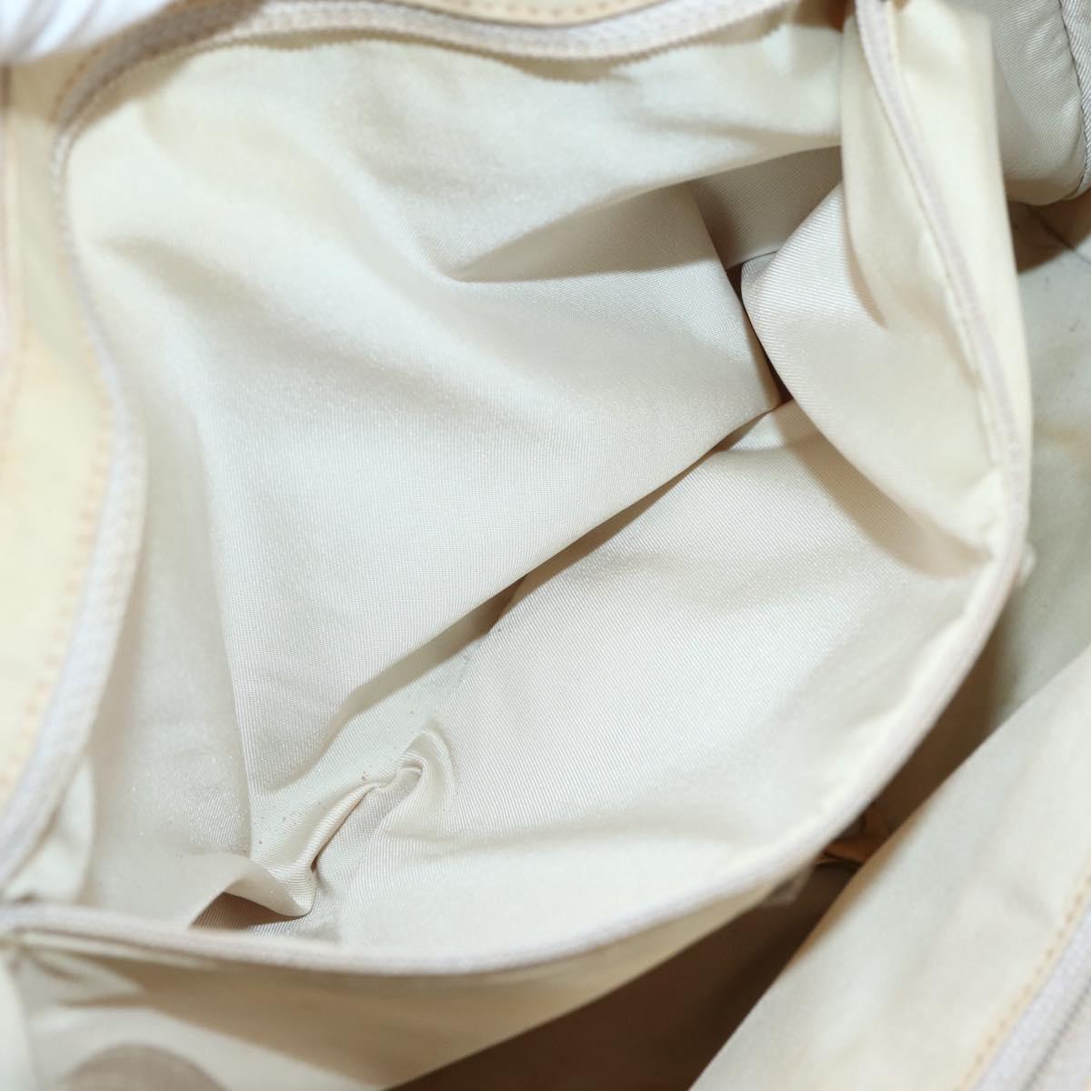 CHANEL New Travel Line Tote Bag Nylon Beige Gold CC Auth 145082