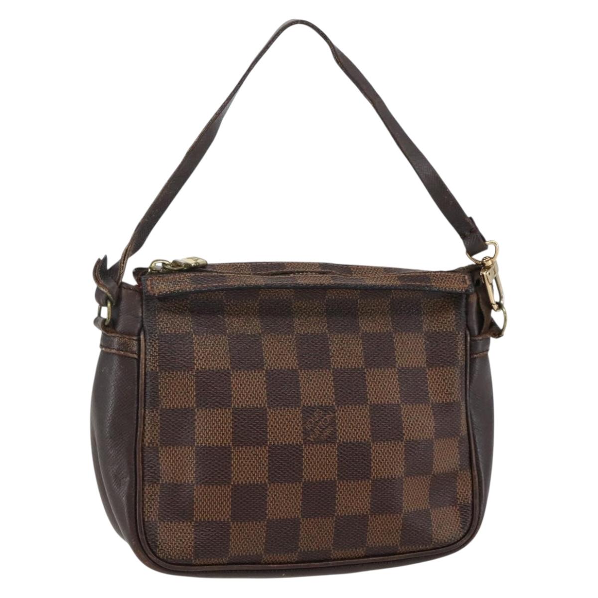 LOUIS VUITTON Damier Ebene Trousse Makeup Pouch N51982 LV Auth 145083