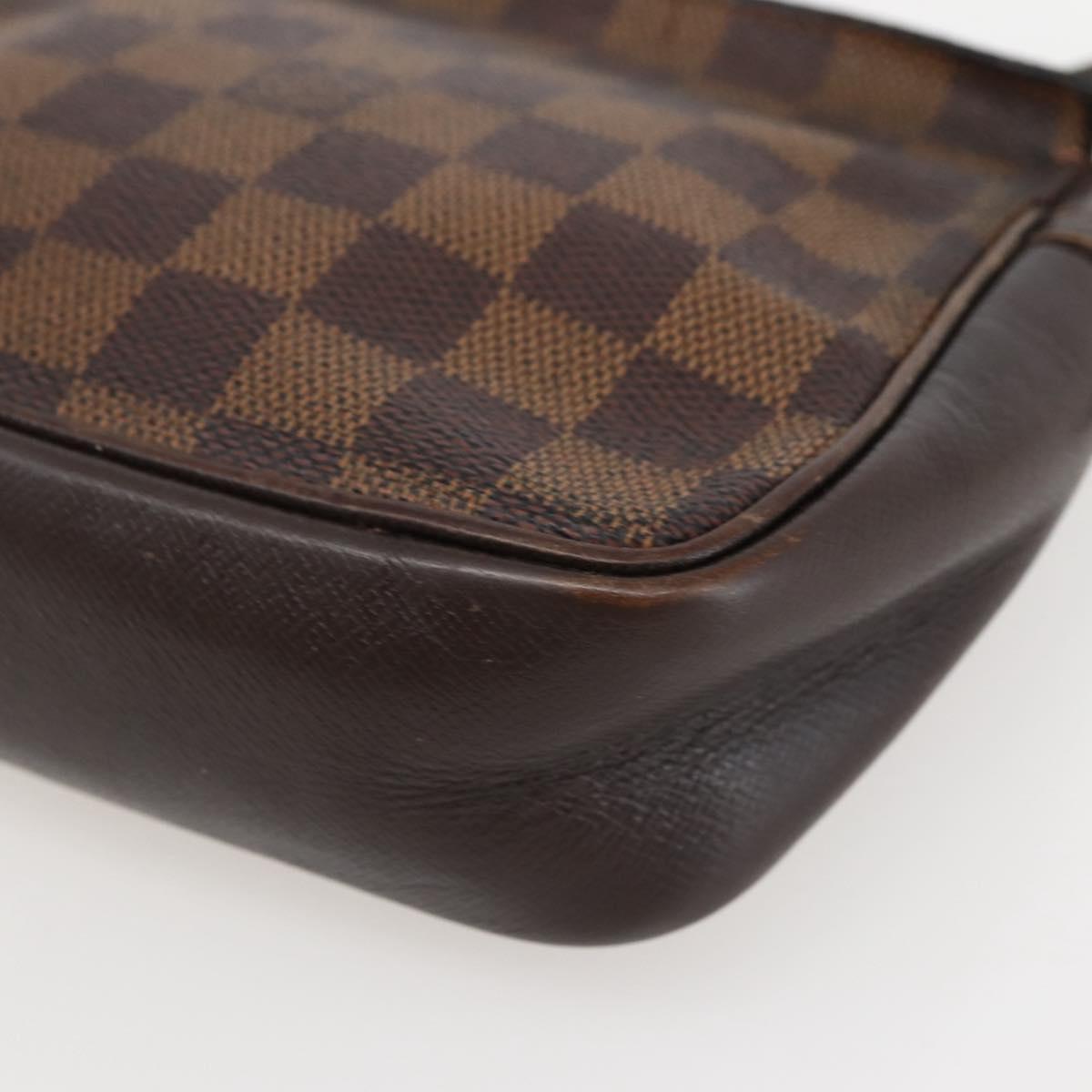 LOUIS VUITTON Damier Ebene Trousse Makeup Pouch N51982 LV Auth 145083