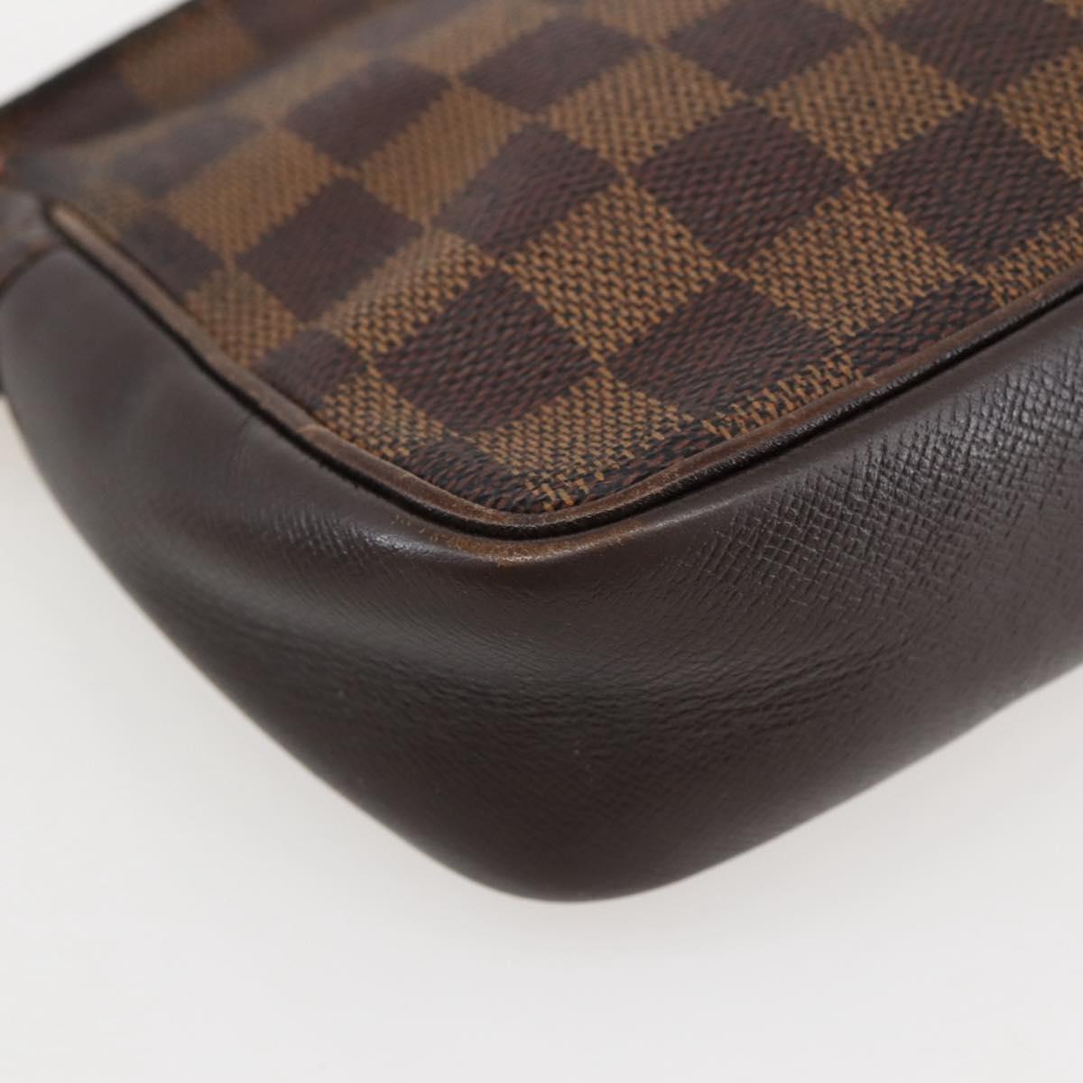 LOUIS VUITTON Damier Ebene Trousse Makeup Pouch N51982 LV Auth 145083