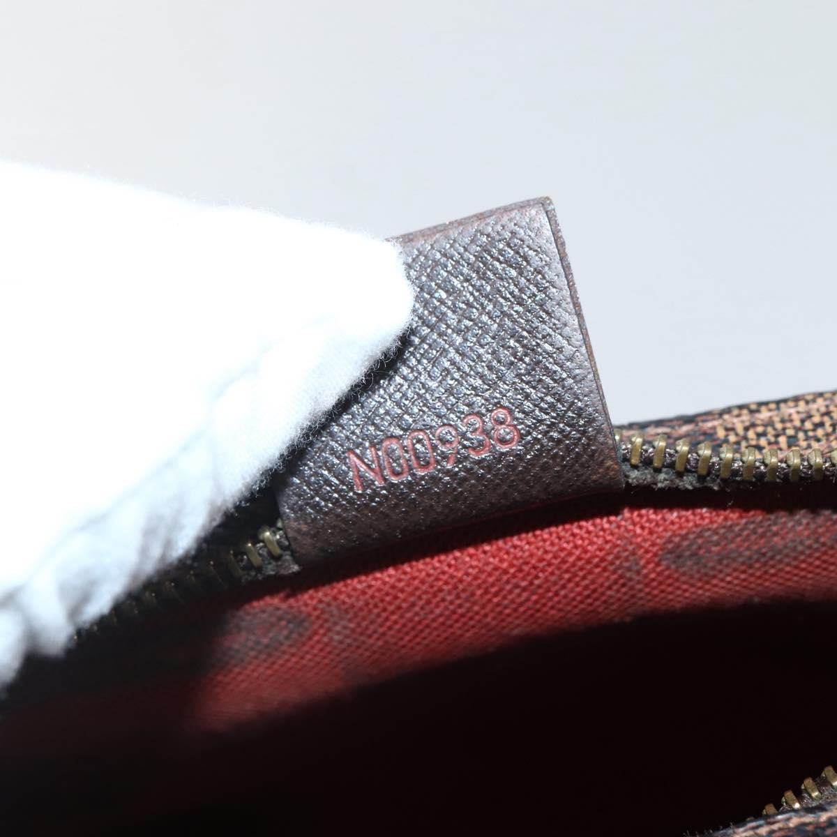 LOUIS VUITTON Damier Ebene Trousse Makeup Pouch N51982 LV Auth 145083