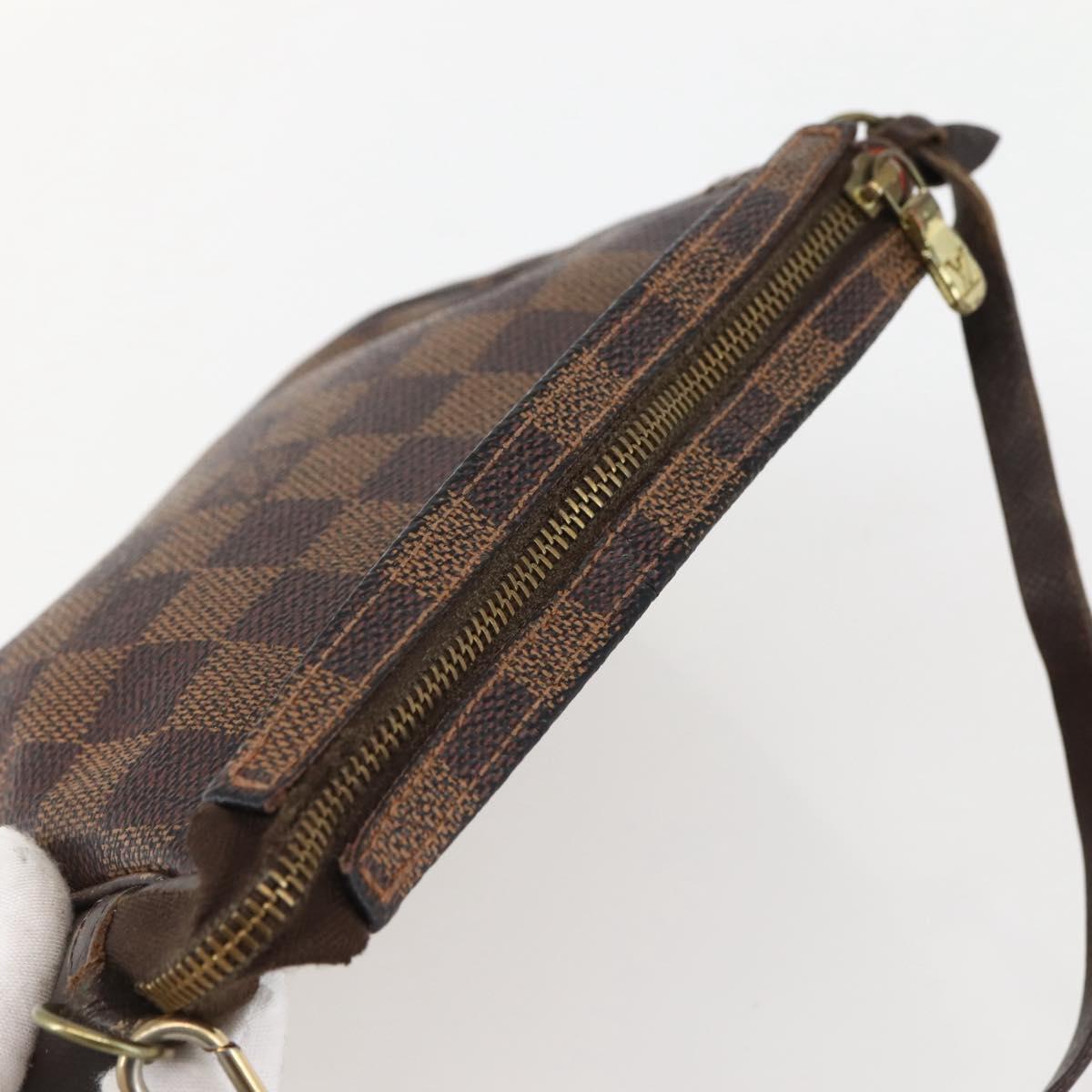 LOUIS VUITTON Damier Ebene Trousse Makeup Pouch N51982 LV Auth 145083