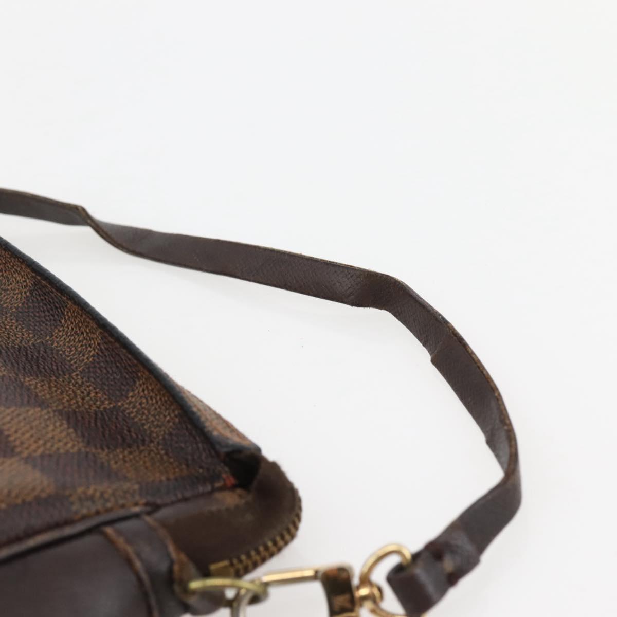 LOUIS VUITTON Damier Ebene Trousse Makeup Pouch N51982 LV Auth 145083