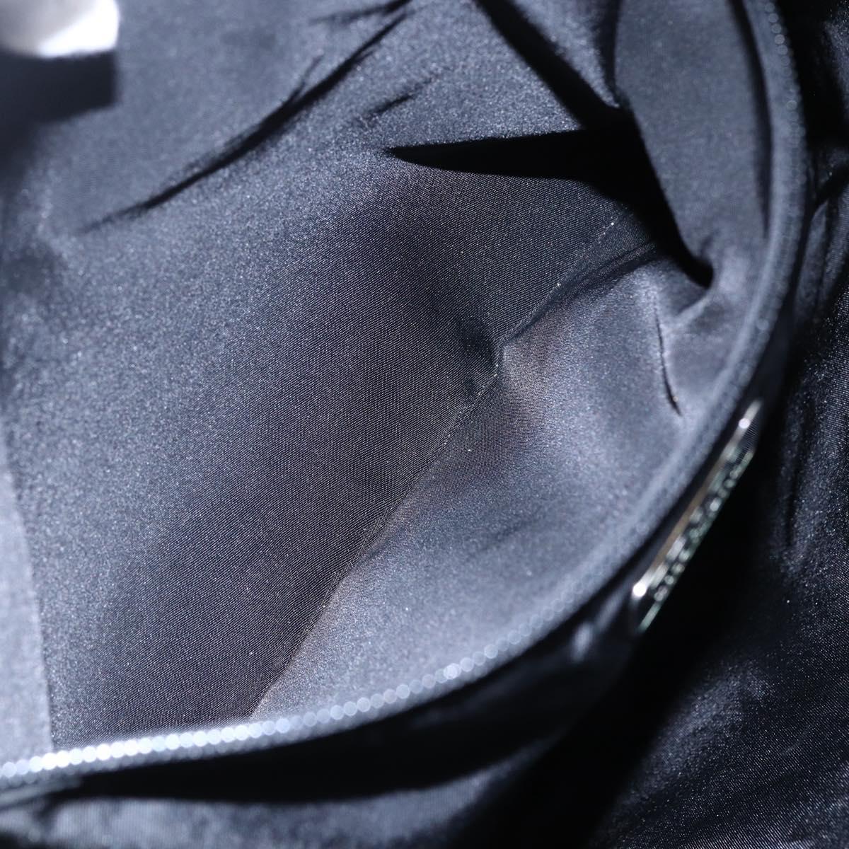 PRADA Hand Bag Nylon Black Silver Auth 145124