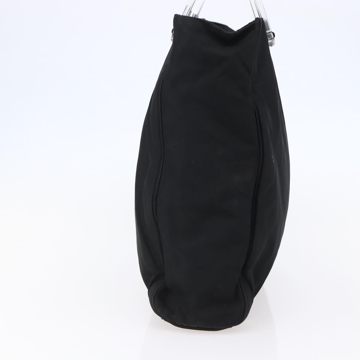 PRADA Hand Bag Nylon Black Silver Auth 145124