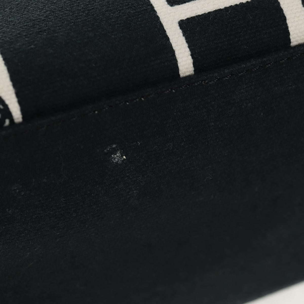 CHANEL Tote Bag Canvas Black Gold CC Auth 145125V