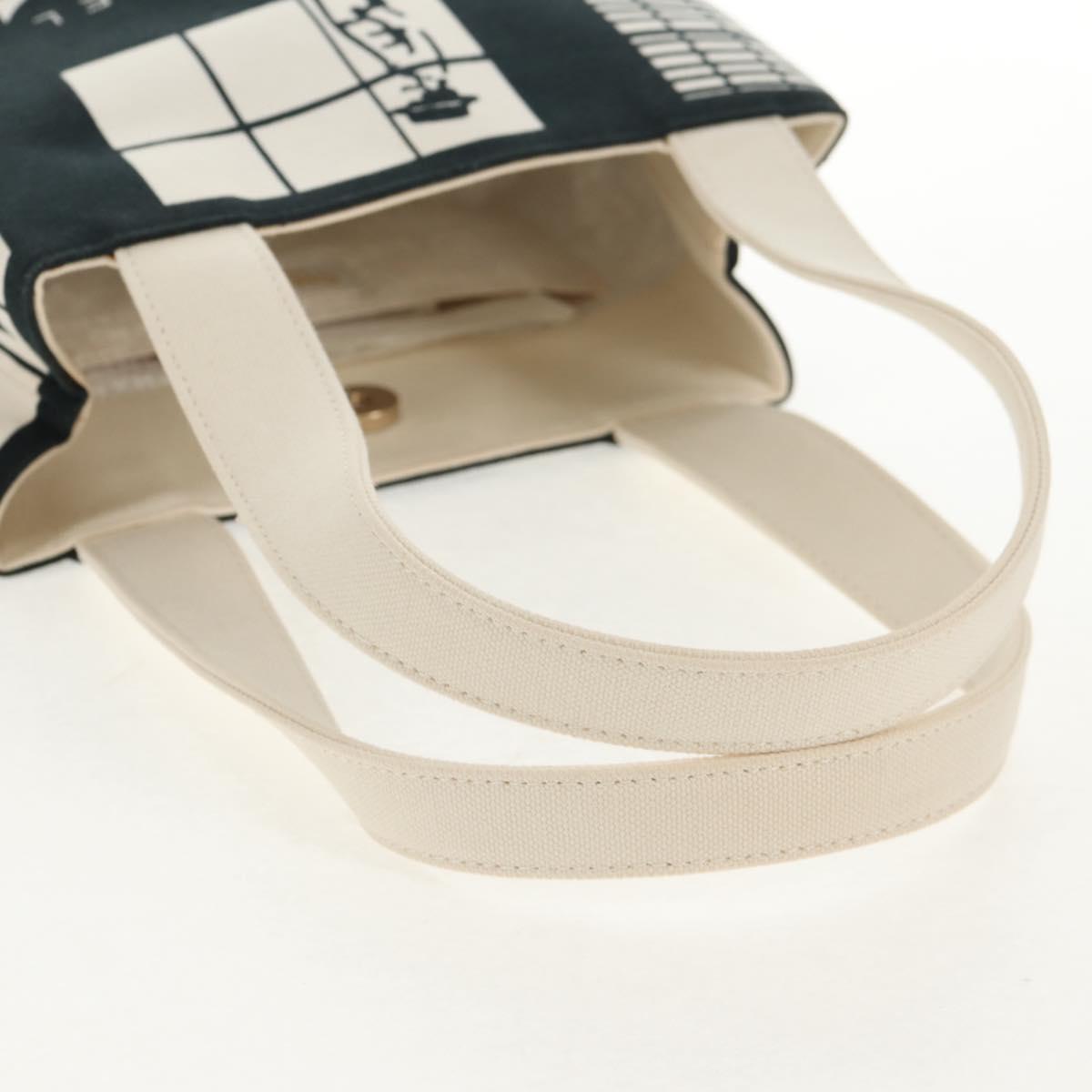 CHANEL Tote Bag Canvas Black Gold CC Auth 145125V