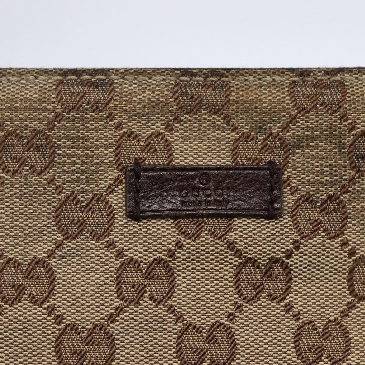 GUCCI GG Canvas Shoulder Bag Beige Silver 114273 Auth 145126