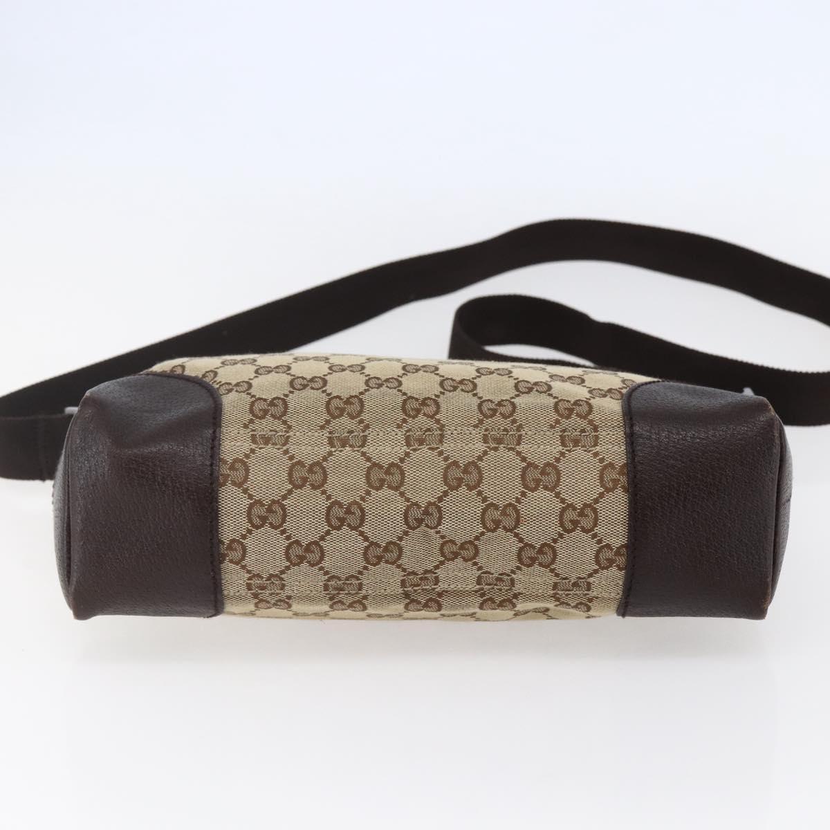 GUCCI GG Canvas Shoulder Bag Beige Silver 114273 Auth 145126