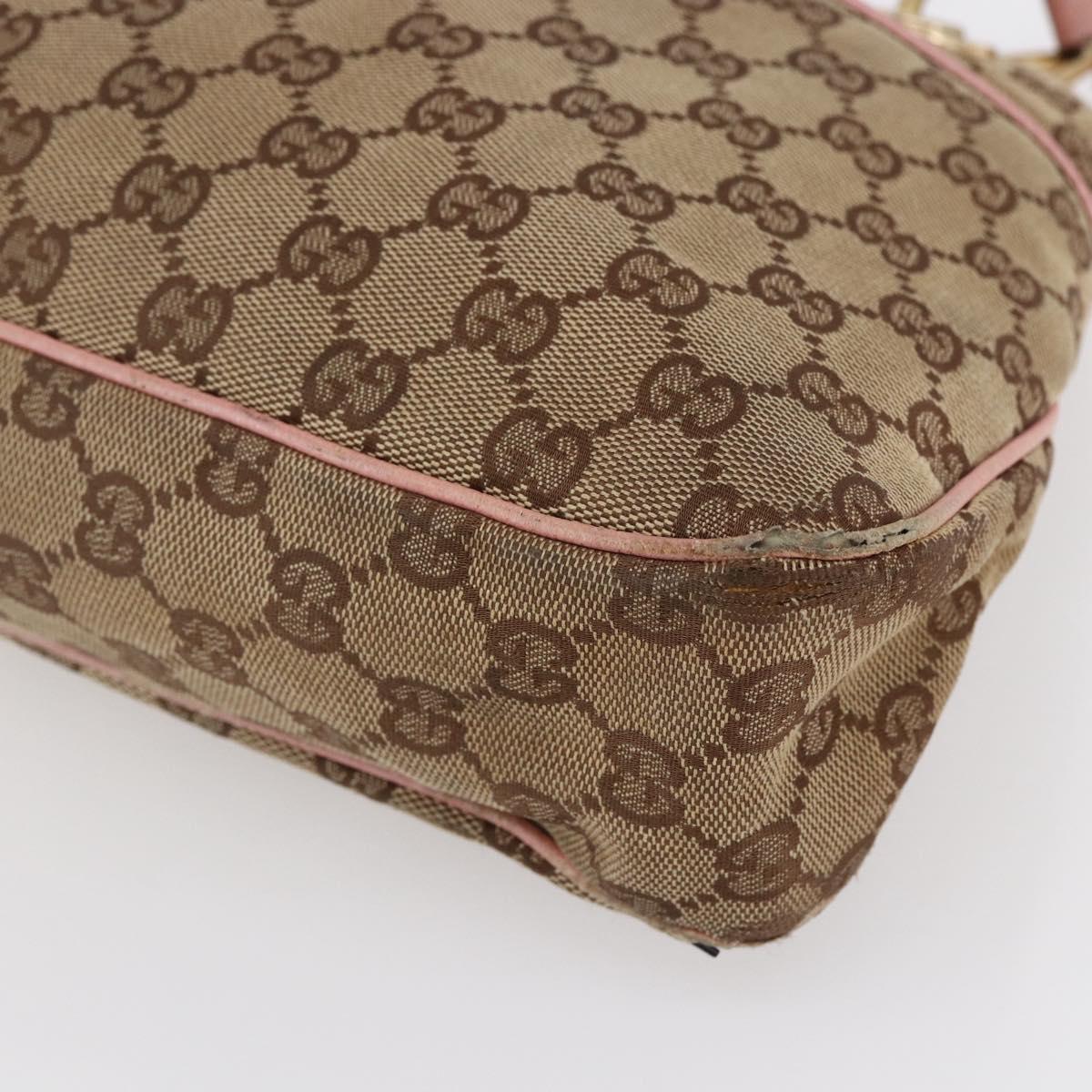 GUCCI GG Canvas Tote Bag Beige Gold 121023 Auth 145129