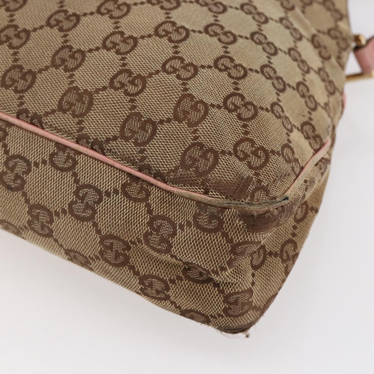 GUCCI GG Canvas Tote Bag Beige Gold 121023 Auth 145129