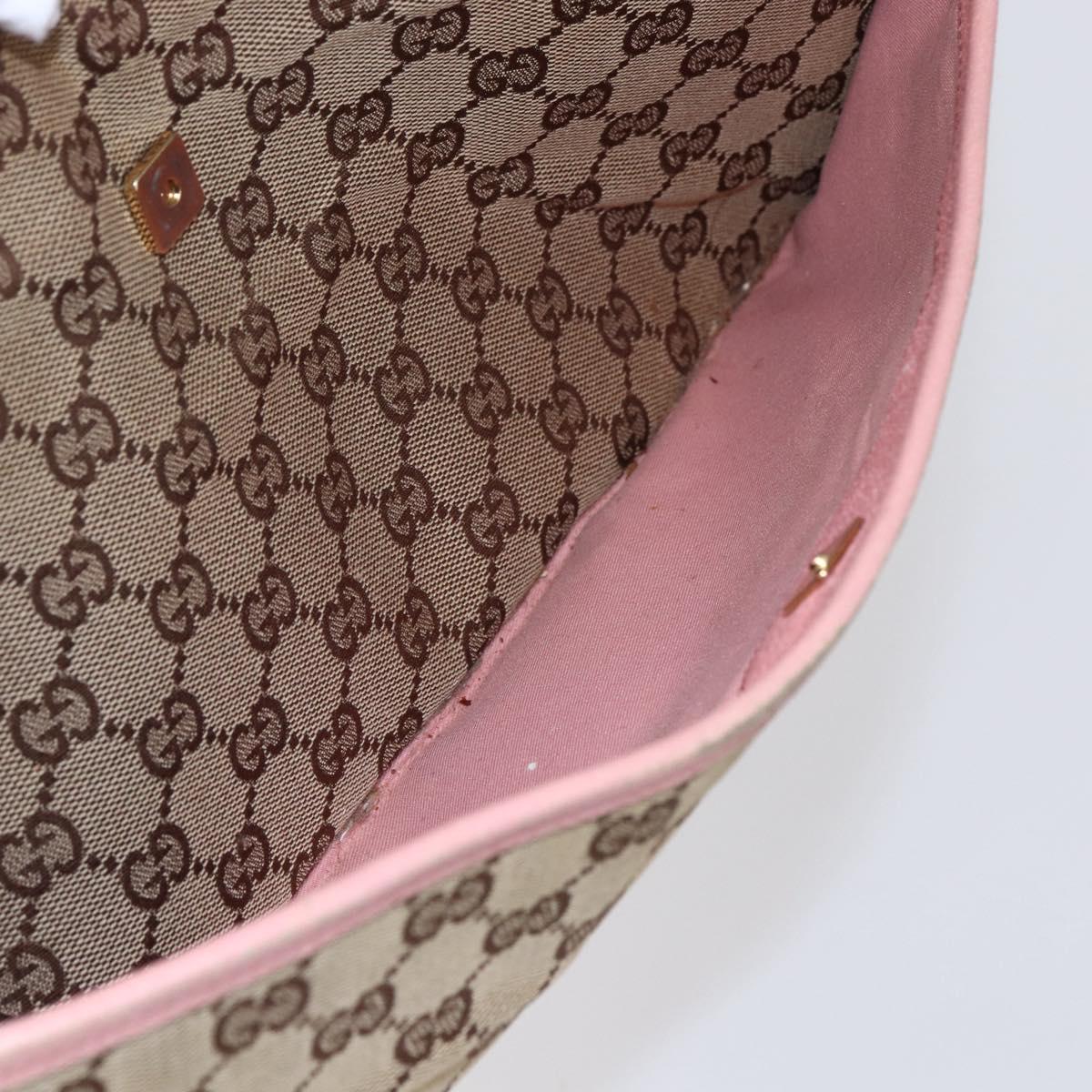 GUCCI GG Canvas Tote Bag Beige Gold 121023 Auth 145129